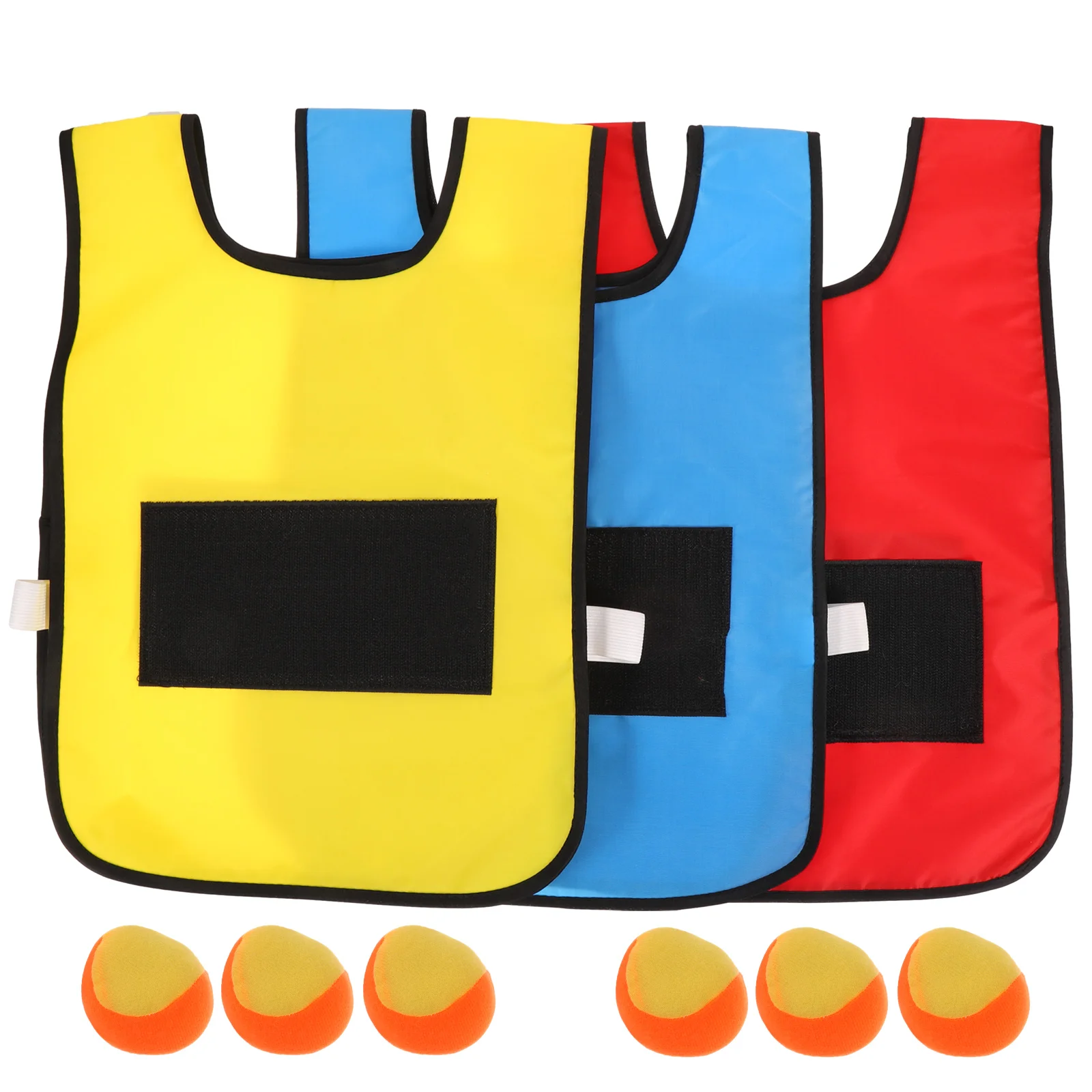 

Sticky Vest for Kids Red Yellow Blue 6 Balls Cloth Sponge Material Outdoor Toy Game Kids Balls Sticky Ball Vest