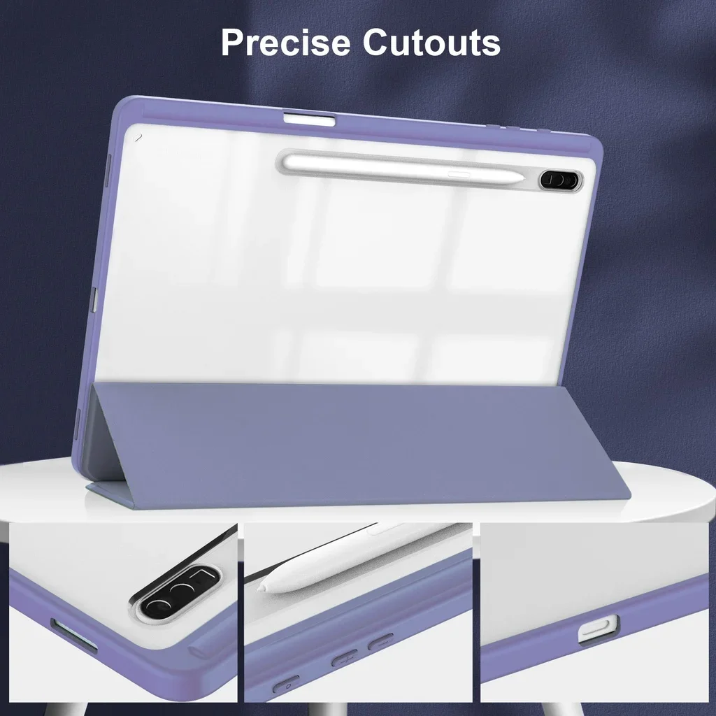 HD Clear Acrylic Case for Samsung Galaxy Tab S10 FE 10.9 Plus 13.1 2025 Ultra 14.6 Inch 2024 S7 S8 S9 S10 FE Plus with Pen Slot