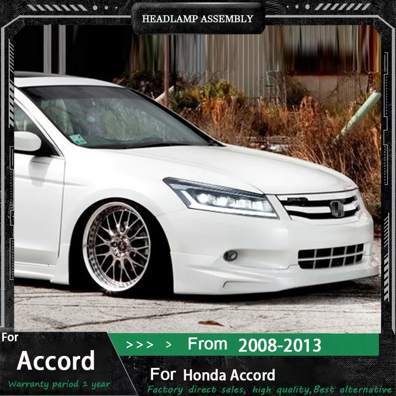 

For Honda Accord Headlights 2008 2009 2010 2011 2012 2013 8th Head Light DRL Dynamic Turn Signal High Beam Projector Lens