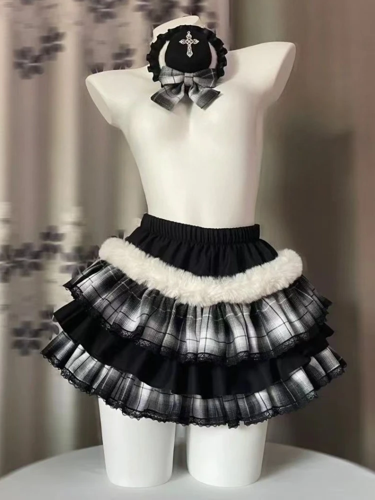 サブカルチャーパンクルーズレースゴシックスカート女性ダーク弾性ウエストヴィンテージパッチワークショートスカート Y2k ホットガール美的服