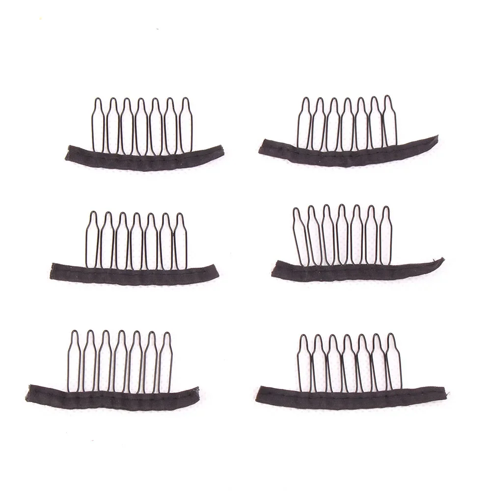 50-100Pcs Schwarz Perücke Kamm Günstige Perücke Clips Kämme Haar Extensions Clips Komfortable Perücke Clips Top Edelstahl perücke Machen Werkzeug