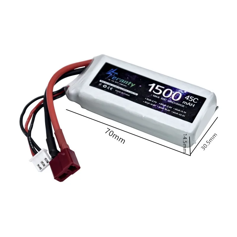 Batteria LiPo 2S 2S 7.4V 1500mAh 45C RC Giocattoli Batterie ricaricabili per RC Elicottero Aereo Auto Barca Quadrotor Drone