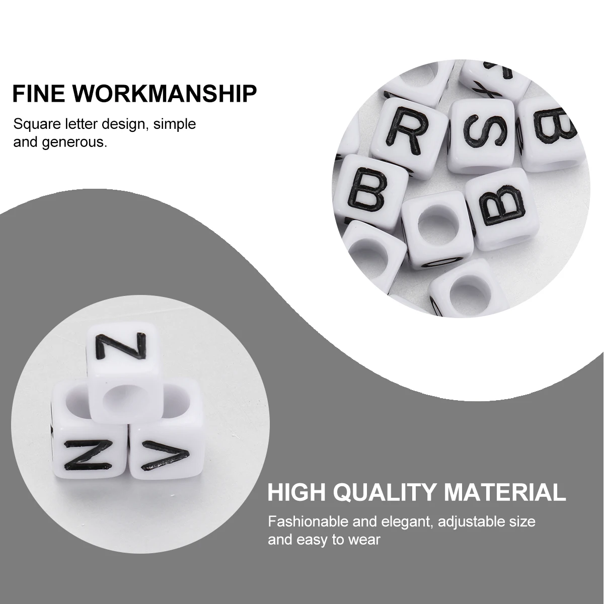 100개 아크릴 알파벳 비즈 DIY 사각형 영어 문자 디자인 쥬얼리 만들기 어린이 공예 액세서리 크리스마스 선물