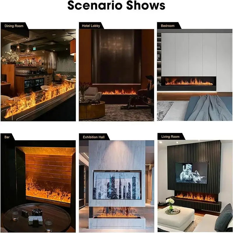 Camino atomizzatore 3D senza rischio di fuoco Decorazione ECO Nebbia personalizzata Simulazione interna intelligente fiamma colorata fuoco elettrico