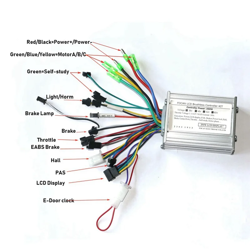 

SS-36V 48V 52V 60V 350W 18A бесщеточный контроллер двигателя постоянного тока контроллер электровелосипеда P3C ЖК-дисплей спидометр