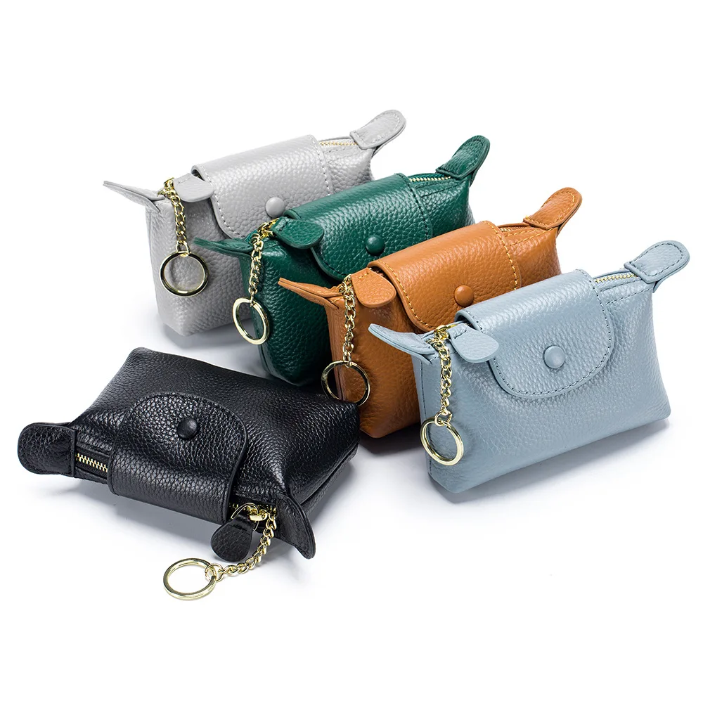 Genuine Leather Women's Small Coin Purse Exquisite Mini Storage Bag Cowhide Large Capacity Coin Bag