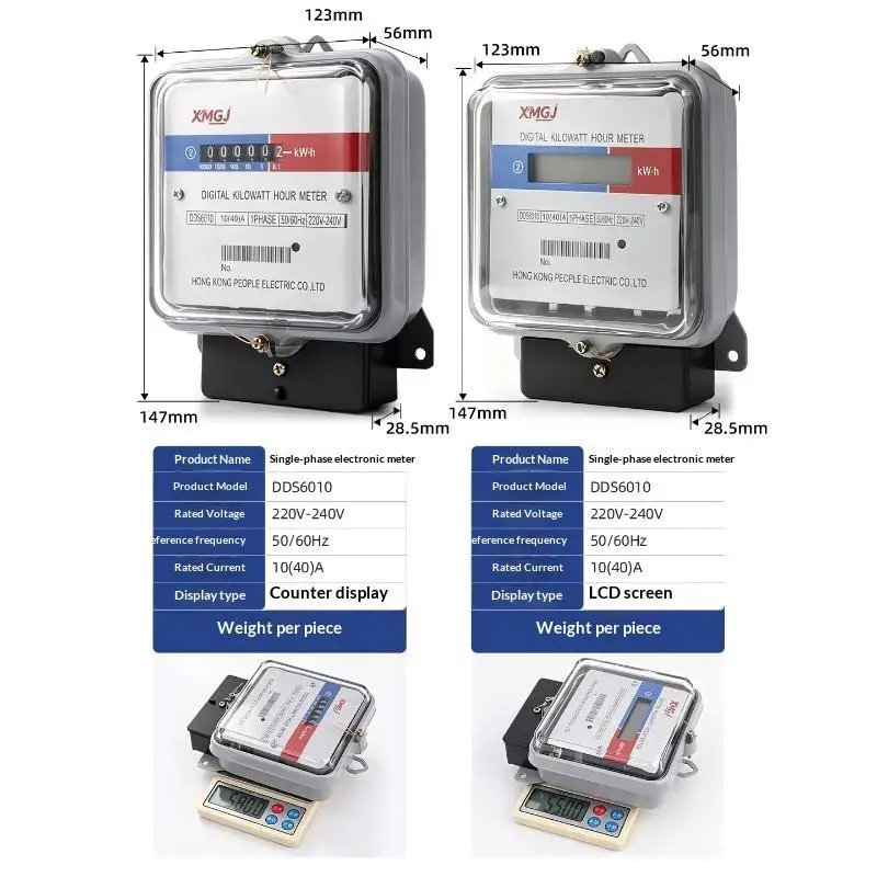 Single Phase Digital Hour Meter Real Time Data Display High Precision for Home Energy Consumption Tracking