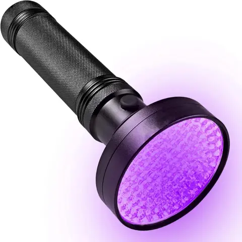 100 LED 395nm Black Light UV Flashlight Portable UV Light Black Light Pet Urine Detection Powerful Ultraviolet Flash Lights Lamp