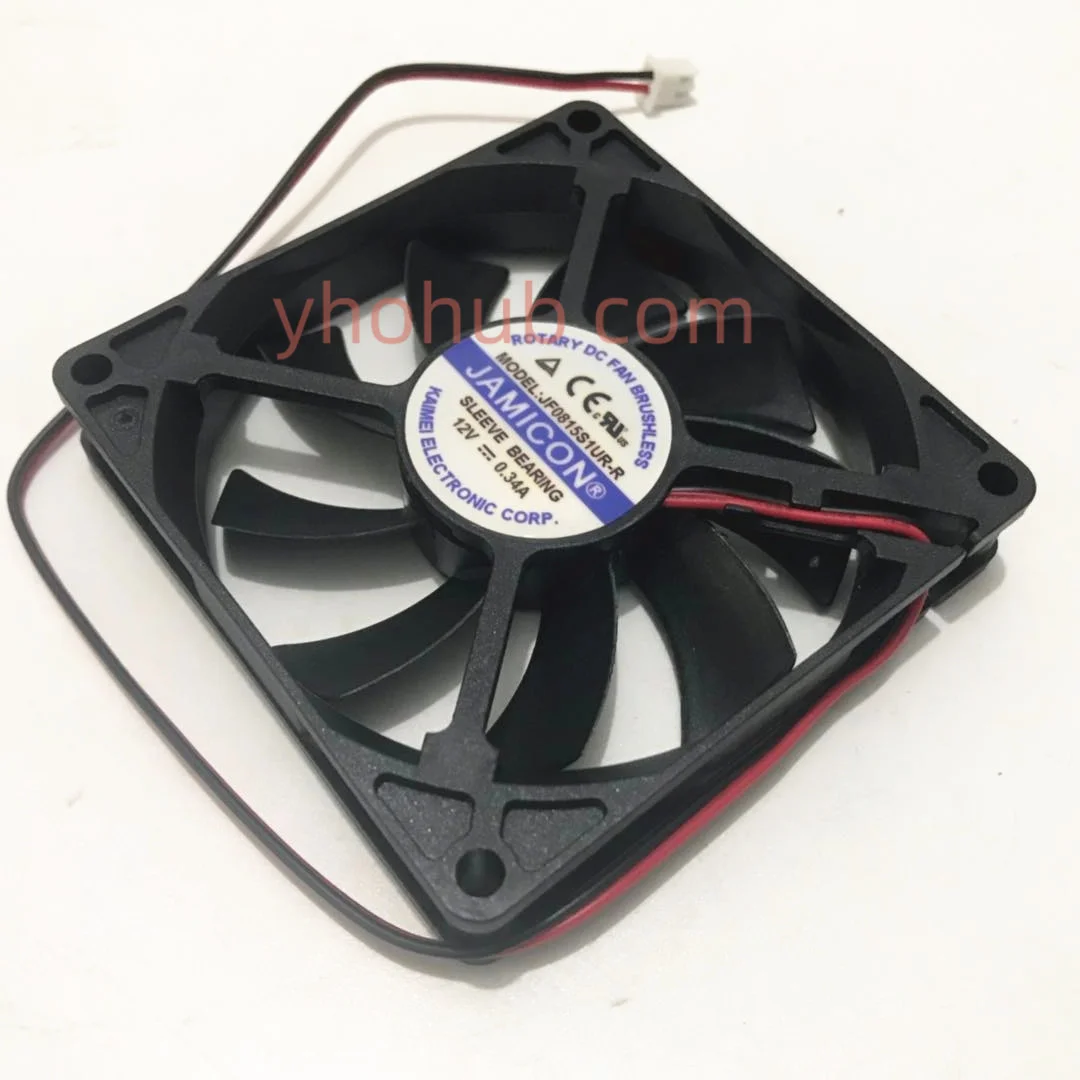 

Jamicon JF0815S1UR-R DC 12V 0.34A 80x80x15mm 2-Wire Server Square Fan