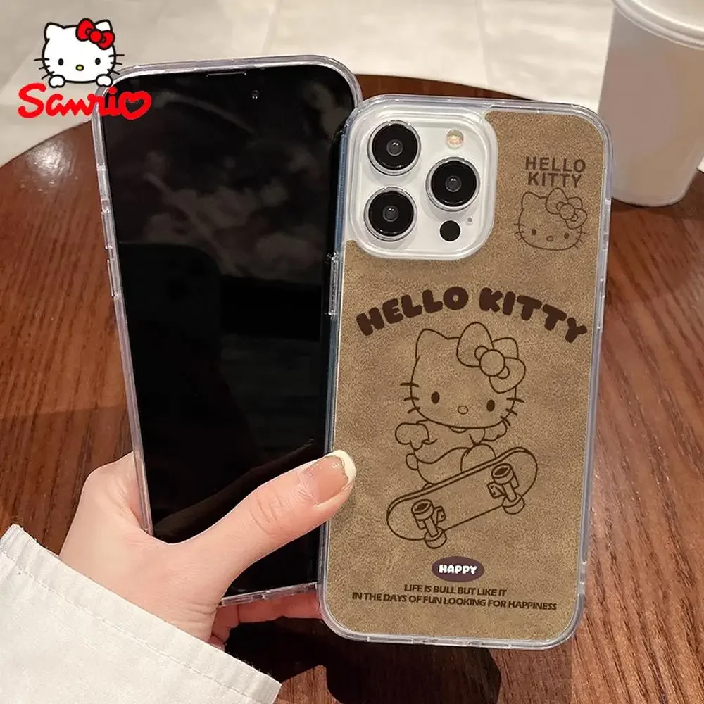 Sanrio Hellokitty Iphone Case Fall Prevention Iphone 16/15/14/13/12/11 Girl Iphone 16 Promax Case Hello Kitty Fashion Accessory