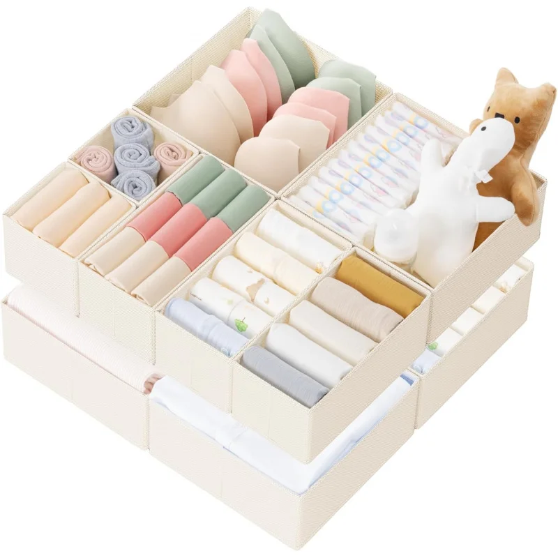 

Criusia Drawer , 10 Pack Dresser Organizer for Baby Clothes, Underwear, Sock- Foldable Closet Organization and