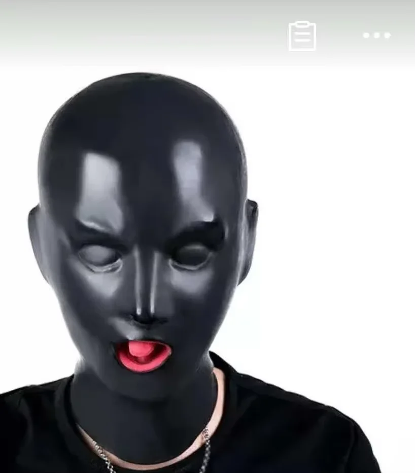 غطاء محرك السيارة من اللاتكس مع أنبوب أنف قصير/طويل مغلق قناع مطاطي من اللاتكس غطاء رأس ثقيل من اللاتكس للرجال والنساء #1