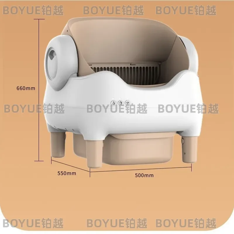 Smart Automatic Cat Litter Box Large Capacity Self Cleaning Open Top Remote Control App Non Sticking Waste Removal Device for