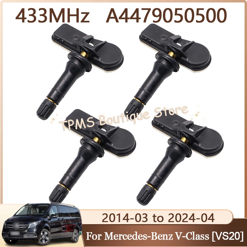 

4pcs A4479050500 Tire Pressure Monitor System TPMS For Mercedes-Benz Metris Vario Vito V-Class EQV 300 Car Accessories