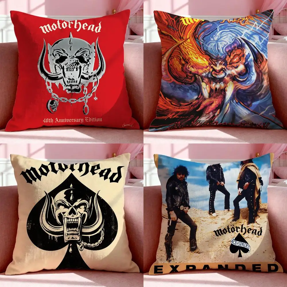 Rock Band M-MotorheadS Cushion Cover Short Plush Breathable Pillowcase Odorless Invisible Zipper Washable Removable