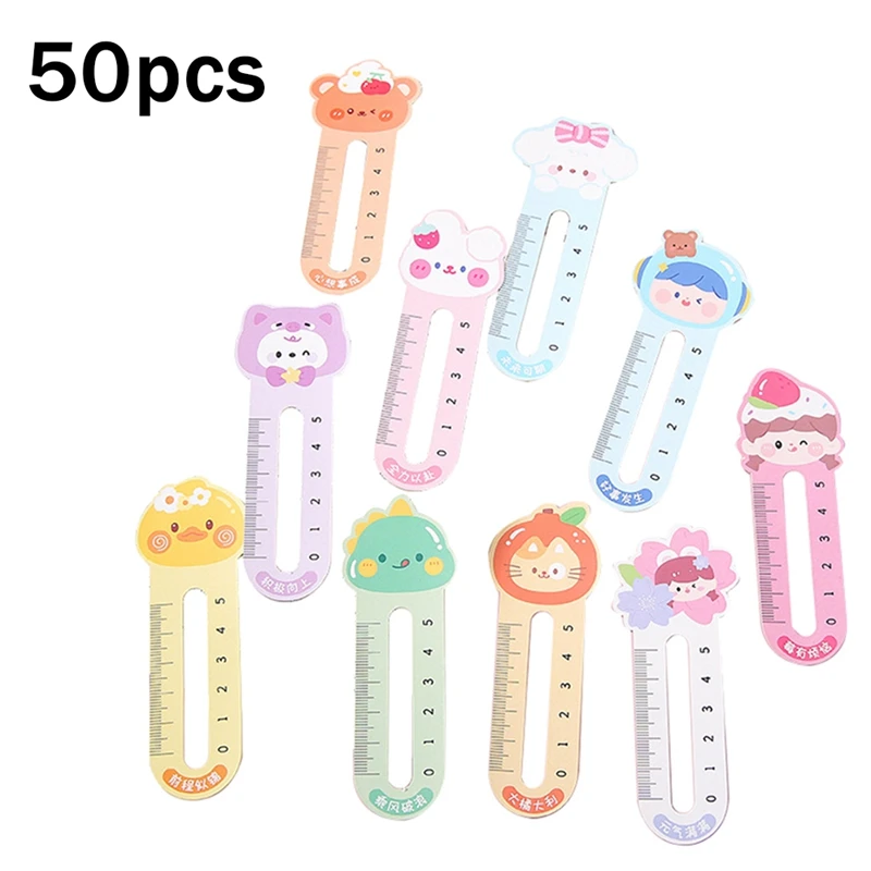 50 Pcs Kids' Animal-Themed Bookmarks - Cute, Durable, & Practical Reading Aids/Rulers Easy Install Easy To Use