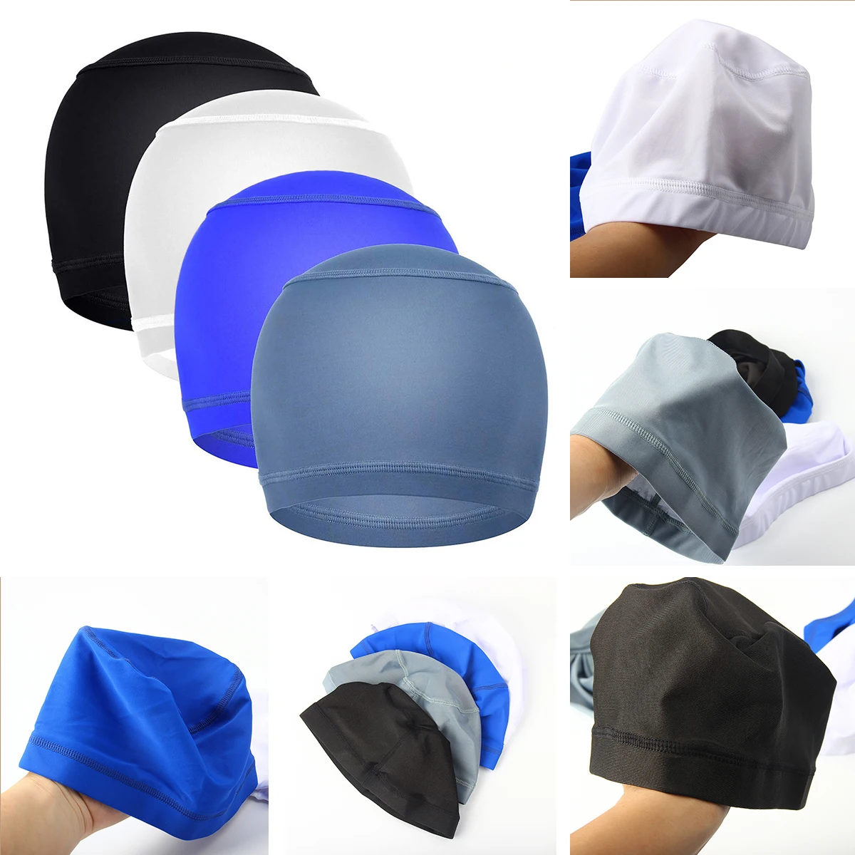 4PCS Quick Dry Helmet Cycling Cap Anti-UV Anti-Sweat Sports Hat Motorcycle Bike Riding Bicycle Cycling Hat Unisex Inner Cap