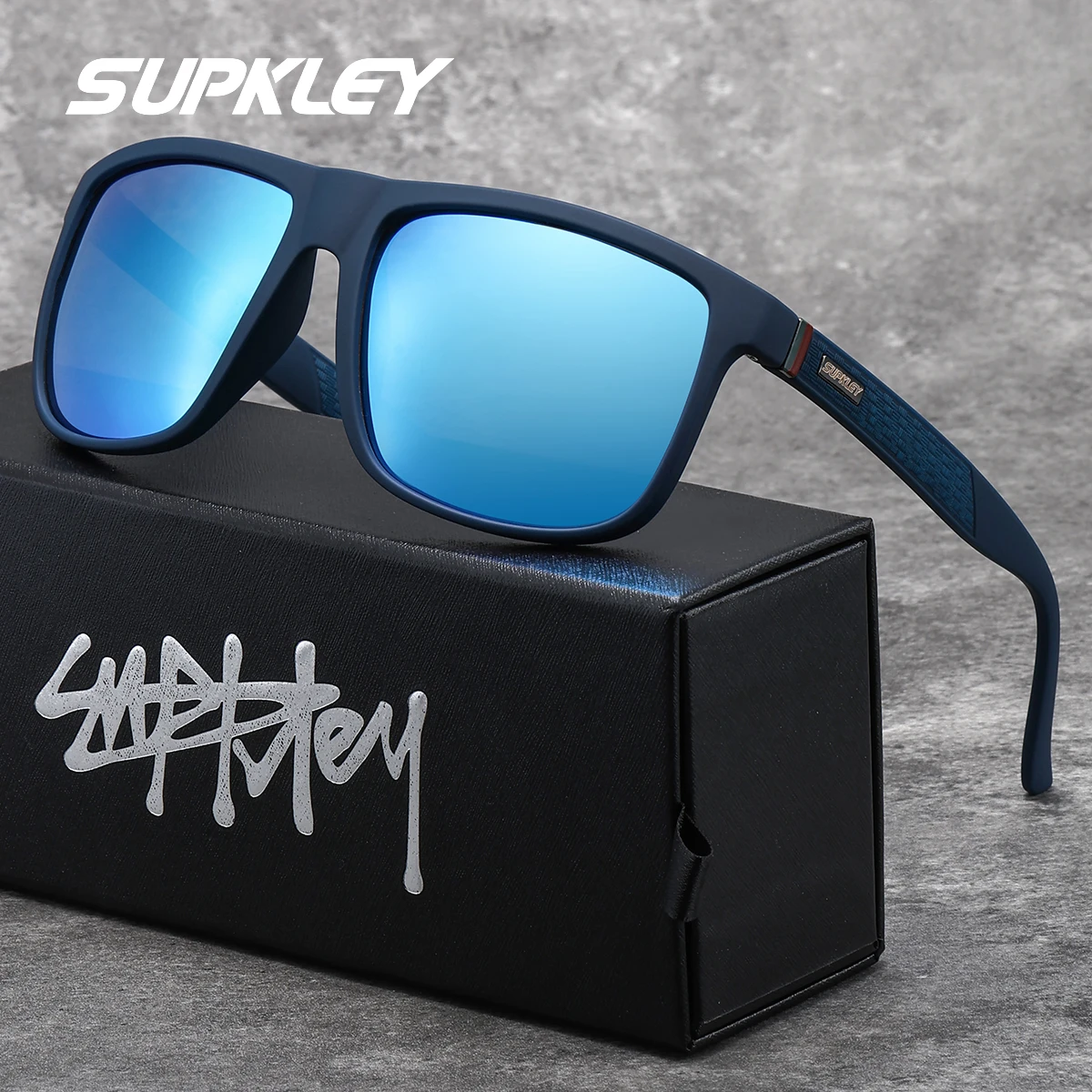 SUPKLEY Basic Sunglasses With Square Frame, Uv Protection, Fishing And Driving, Reducing Glare, Christmas Gift