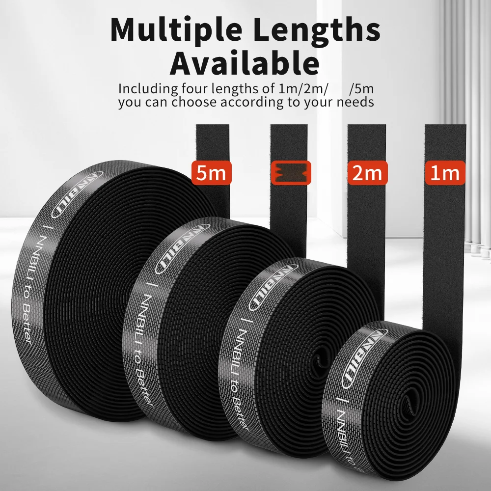 NNBILI 5m Organizer Cable Management Tearable Organizador Cables 1cm Width Winder Ties Phone Accessories USB Wire Cord Organizer