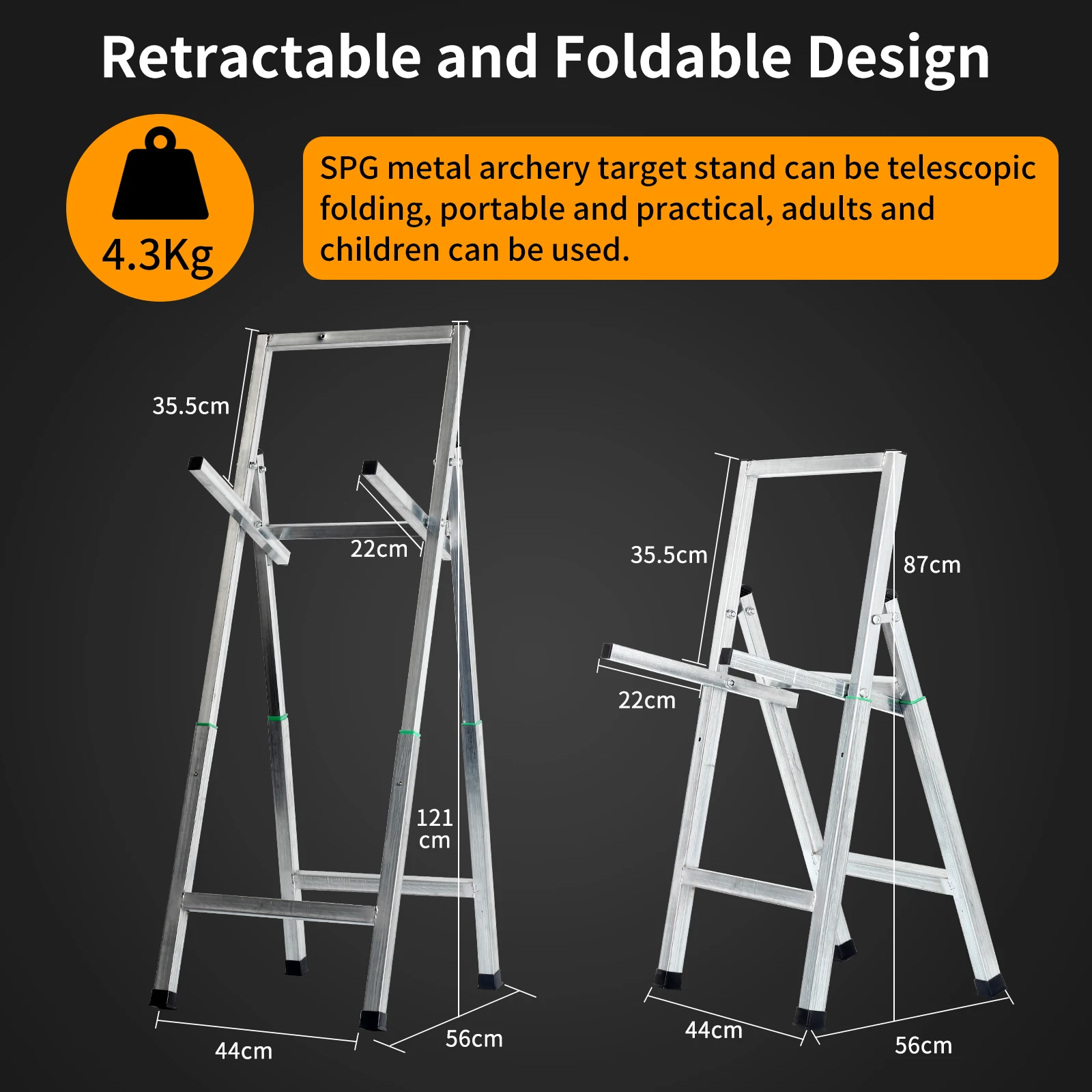 Archery Target Stand Portable and Sturdy Foldable Archery Stand for Backyard Targets Shooting Practice Placing EVA Straw Targets