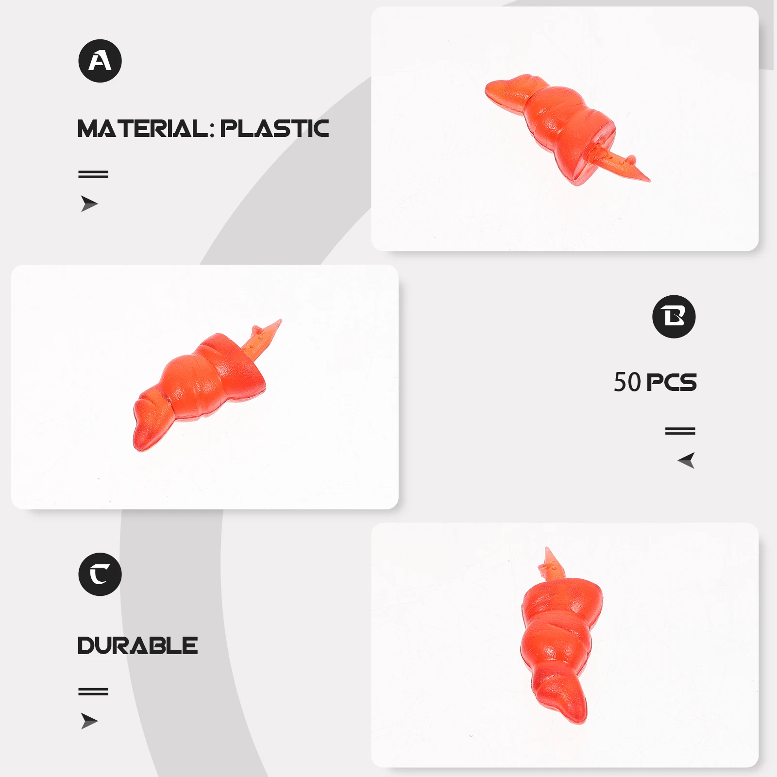 50 pezzi di pupazzo di neve naso accessori fai da te in plastica cartone animato naso finto ornamento forniture artigianali di Natale per la decorazione del pupazzo di neve