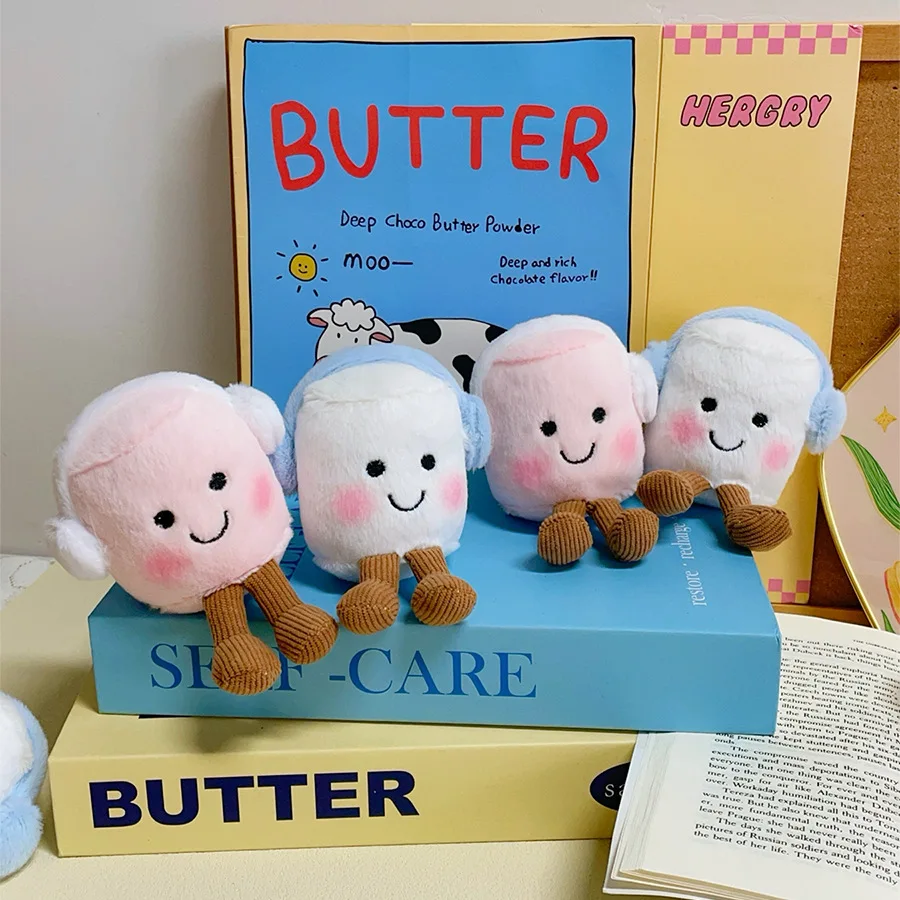 Multiplestyles Plush Cotton Cat Candy Two Tone Cute Soft Two Tone Keychain Bag Pendant Plush Bag And Car Decoration Holiday Gift