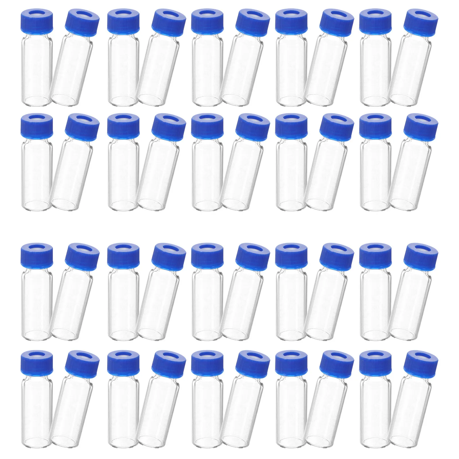 100Pcs 2Ml Glass Vials with Lids Tiny Clear Bottles for Lab Sampling Research Light Resistant Sample Protection Stable Base