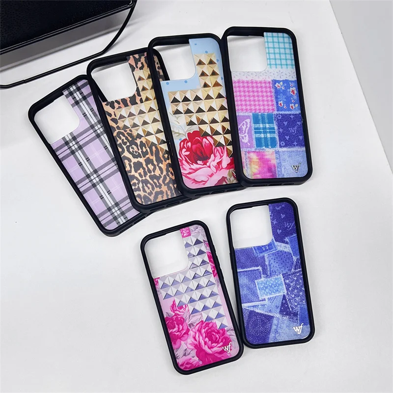 Wildflower 3D Creative Cowboy Phone Case For iPhone 13 12 14 15 16 Pro Max Plus Cute Flower WF Grid Pattern Shockproof Cover