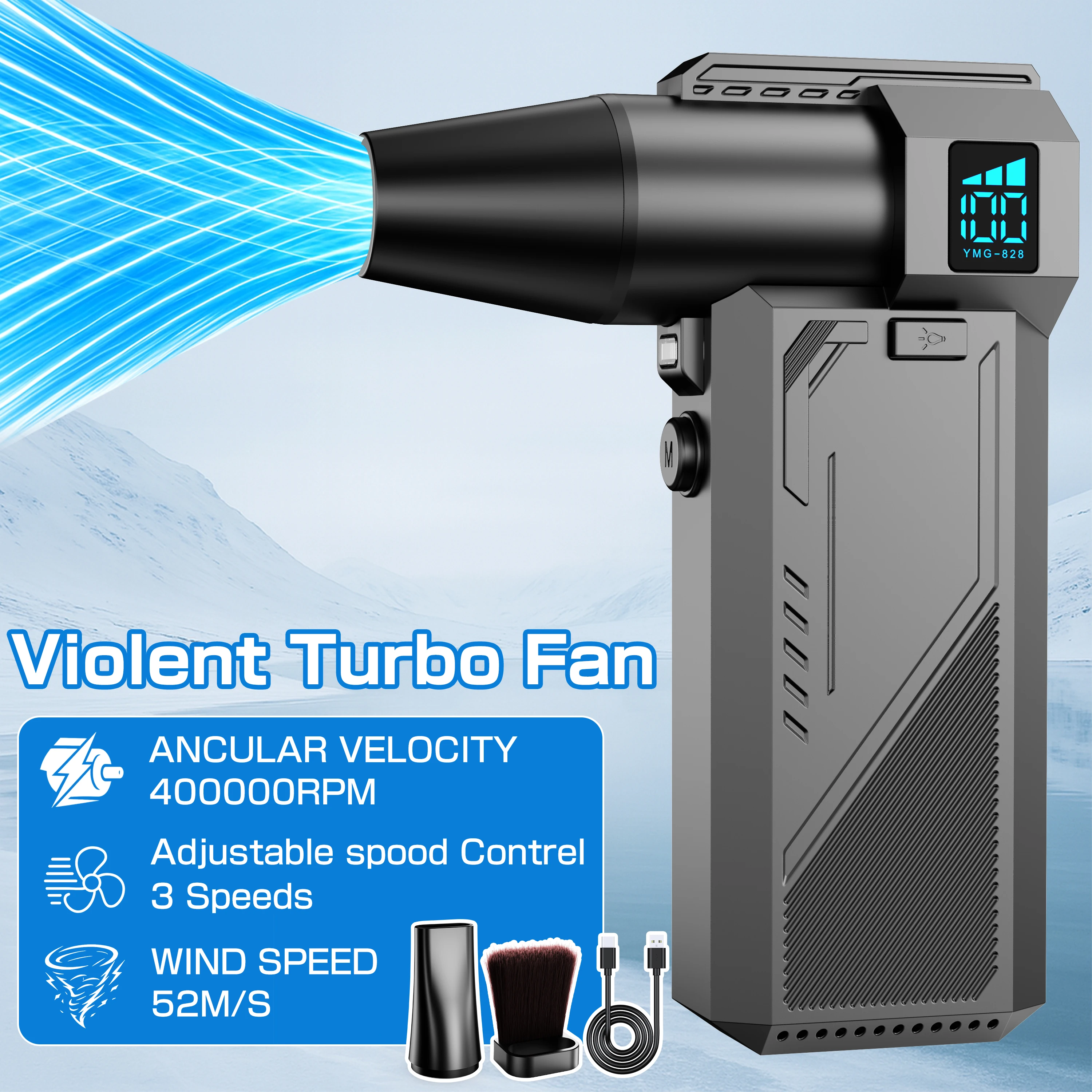 

For Car RV Truck Trailer Handheld Turbo Fan Violent Jet Fan Powerful Air Blower Cleaning Blower Tool High Speed Portable 2025
