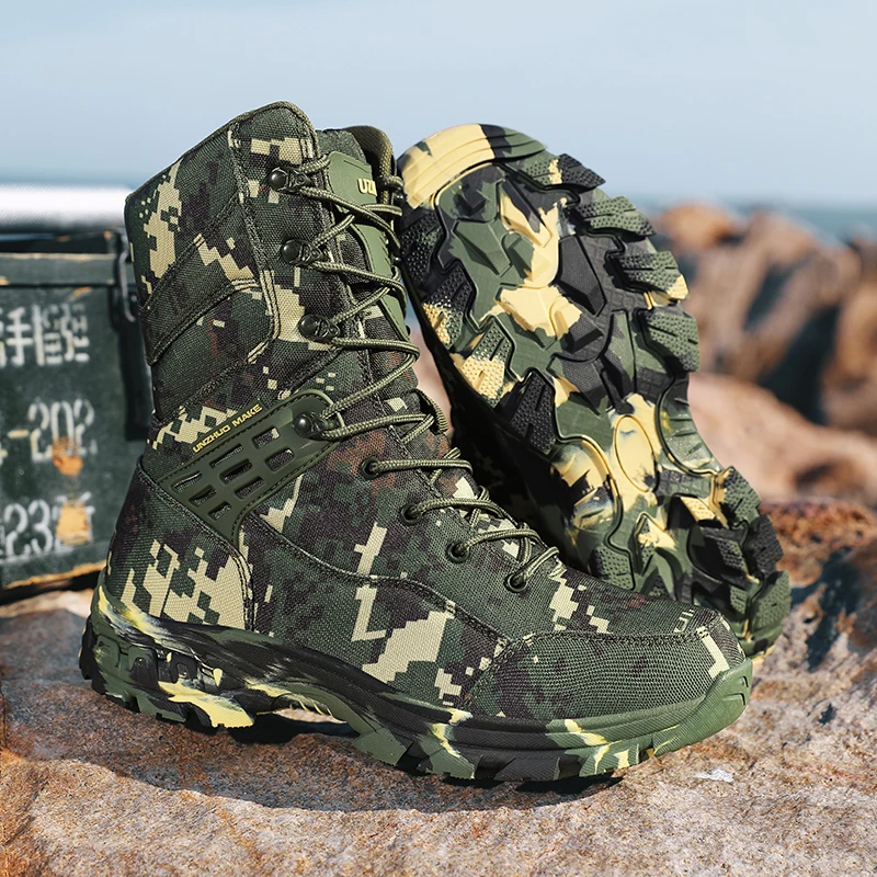 Men Tactical Boots Male Army Boots Climbing Hiking Shoes Camping High Quality Lace Up Military Women Breathable Safety Unisex image 6