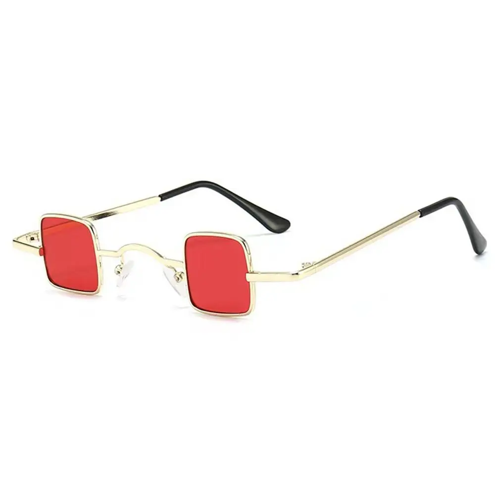 

Модные маленькие квадратные солнцезащитные очки в металлической оправе ярких цветов UV400, солнцезащитные очки в стиле панк, солнцезащитные очки в стиле хип-хоп для женщин и мужчин