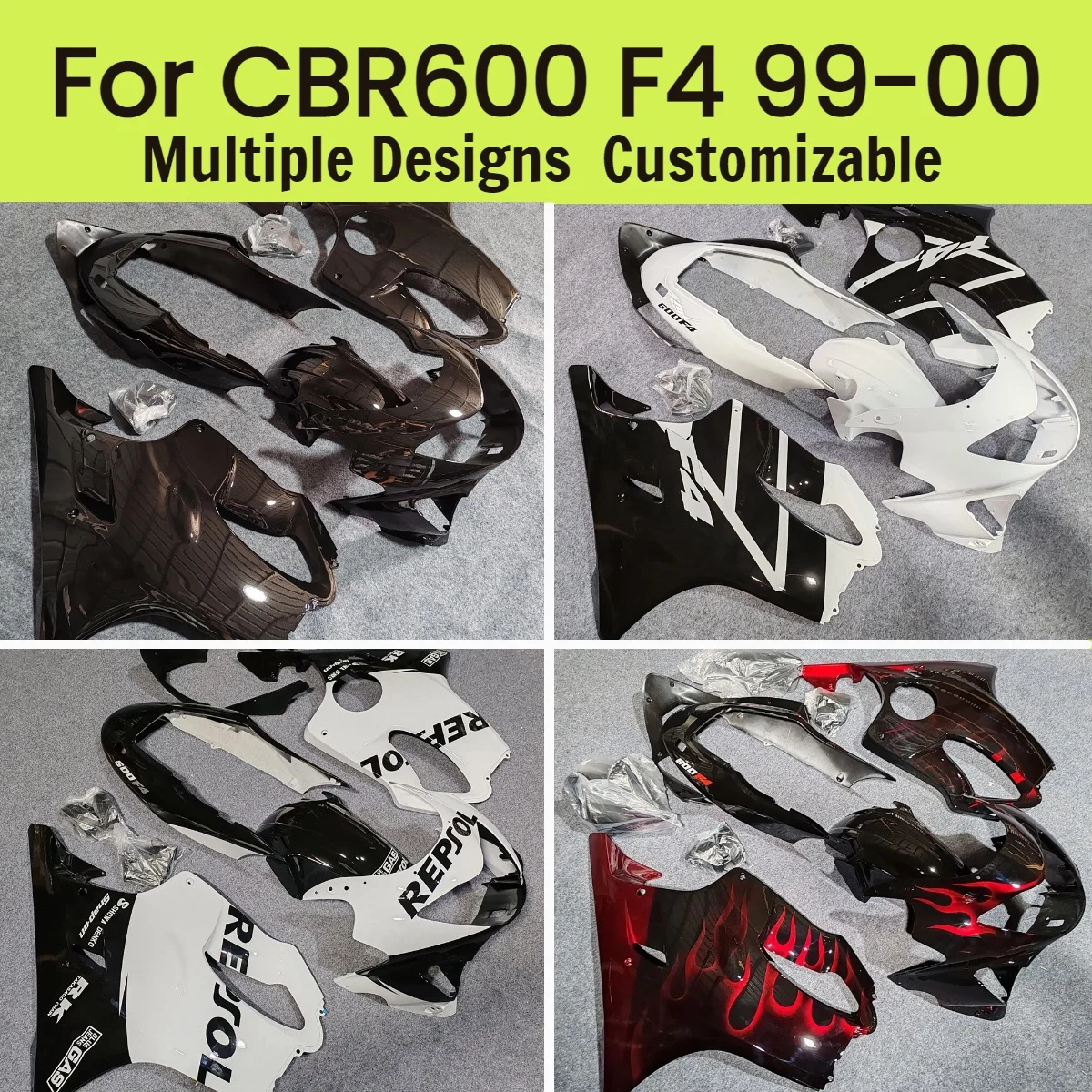 

For Honda CBR 600F4 1999 2000 Fairing Kit CBR600F4 99 00 Injection Molded Motorcycle Body Cover Fairings
