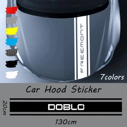 130×20cm Car Engine Bonnet Vinyl Sticker for Fiat Tipo Stilo Panda Seicento Idea Freemont Junto Ducato Strip Decal Accessories
