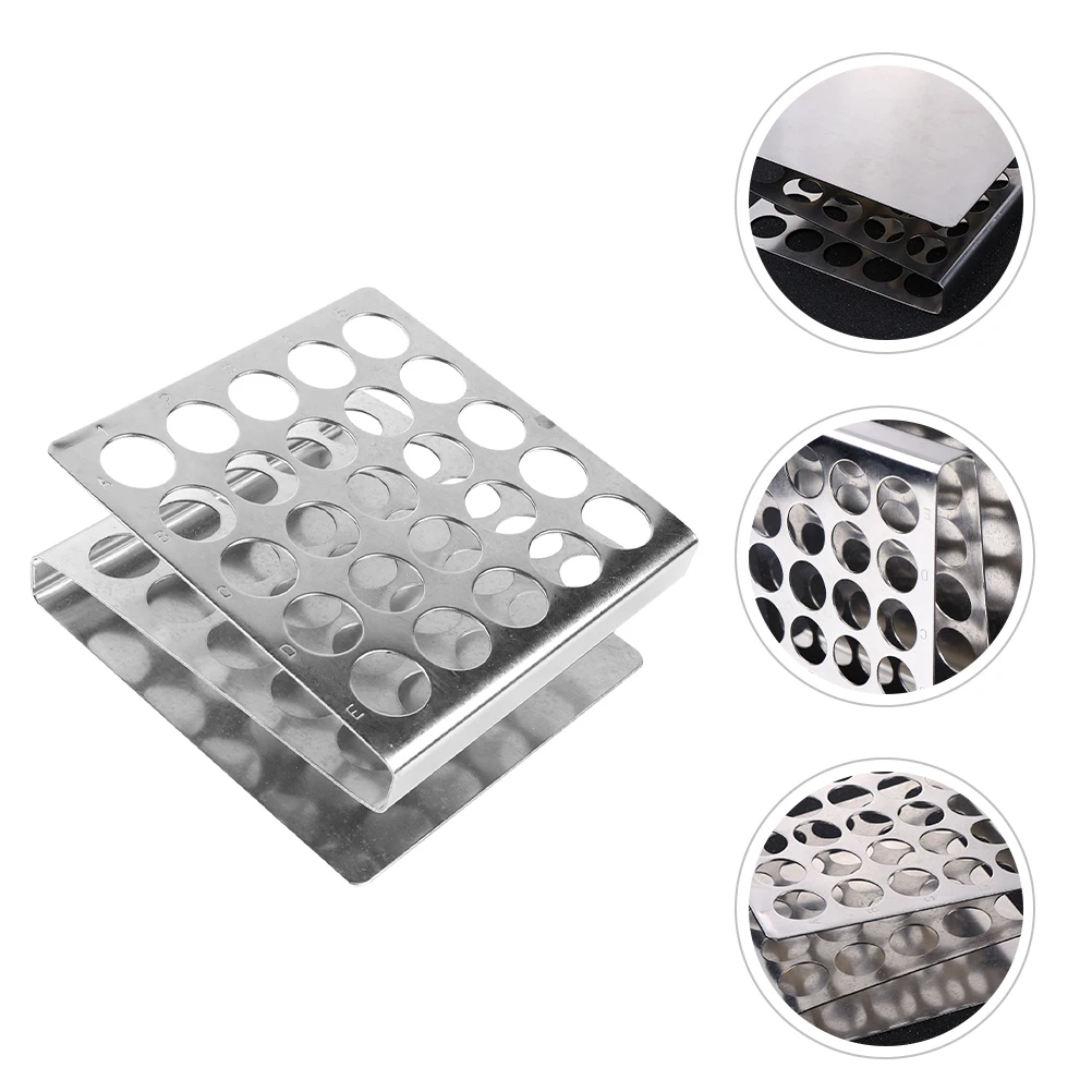 Stainless Steel Test Tube Rack Drying Vial Holder Lab Racks Organizer Makeup Brush