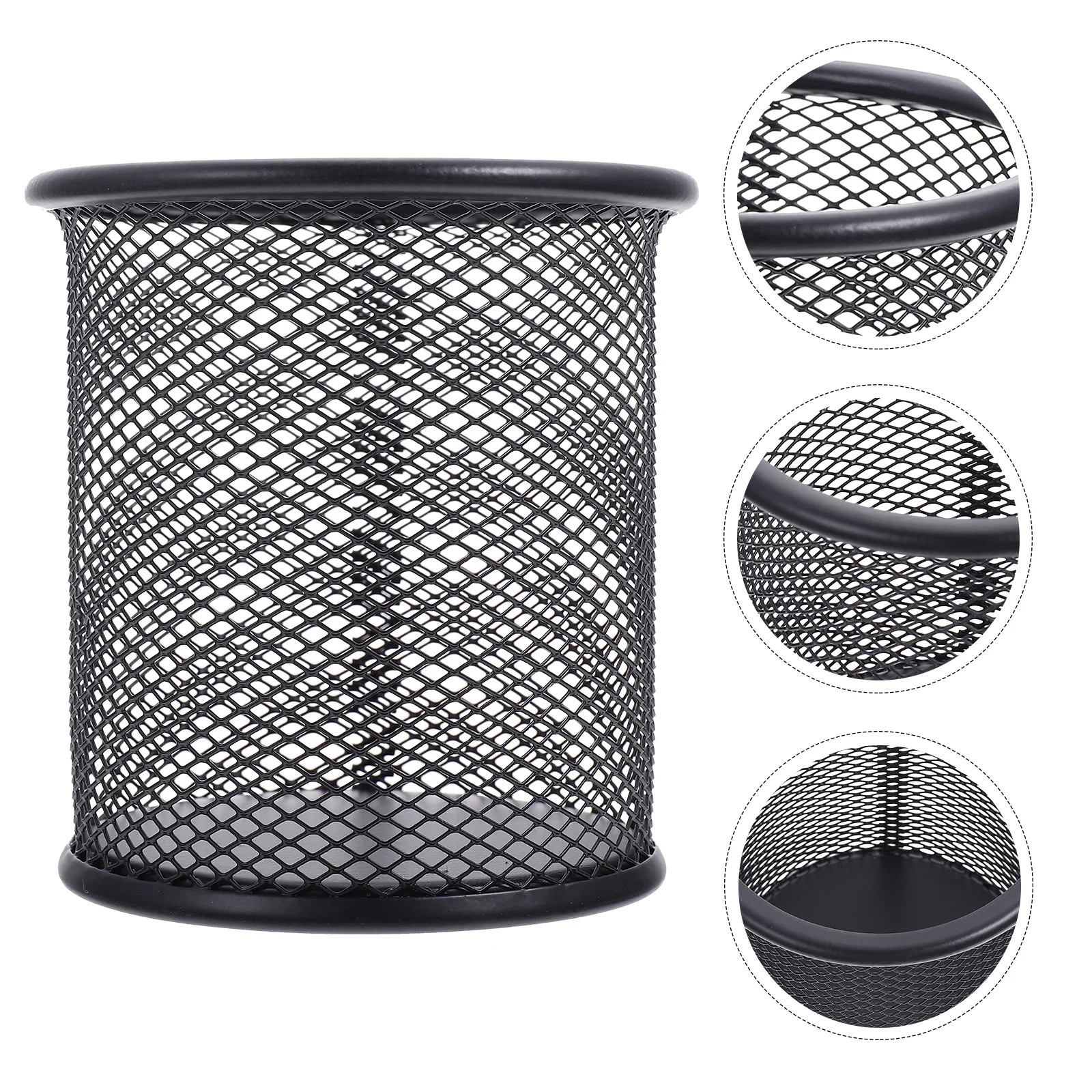 

3Pcs Metal Pen Cup Mesh Pencil Holder Desk Organizer for Pens Makeup Brushes Stationery Storage Home Office School Use
