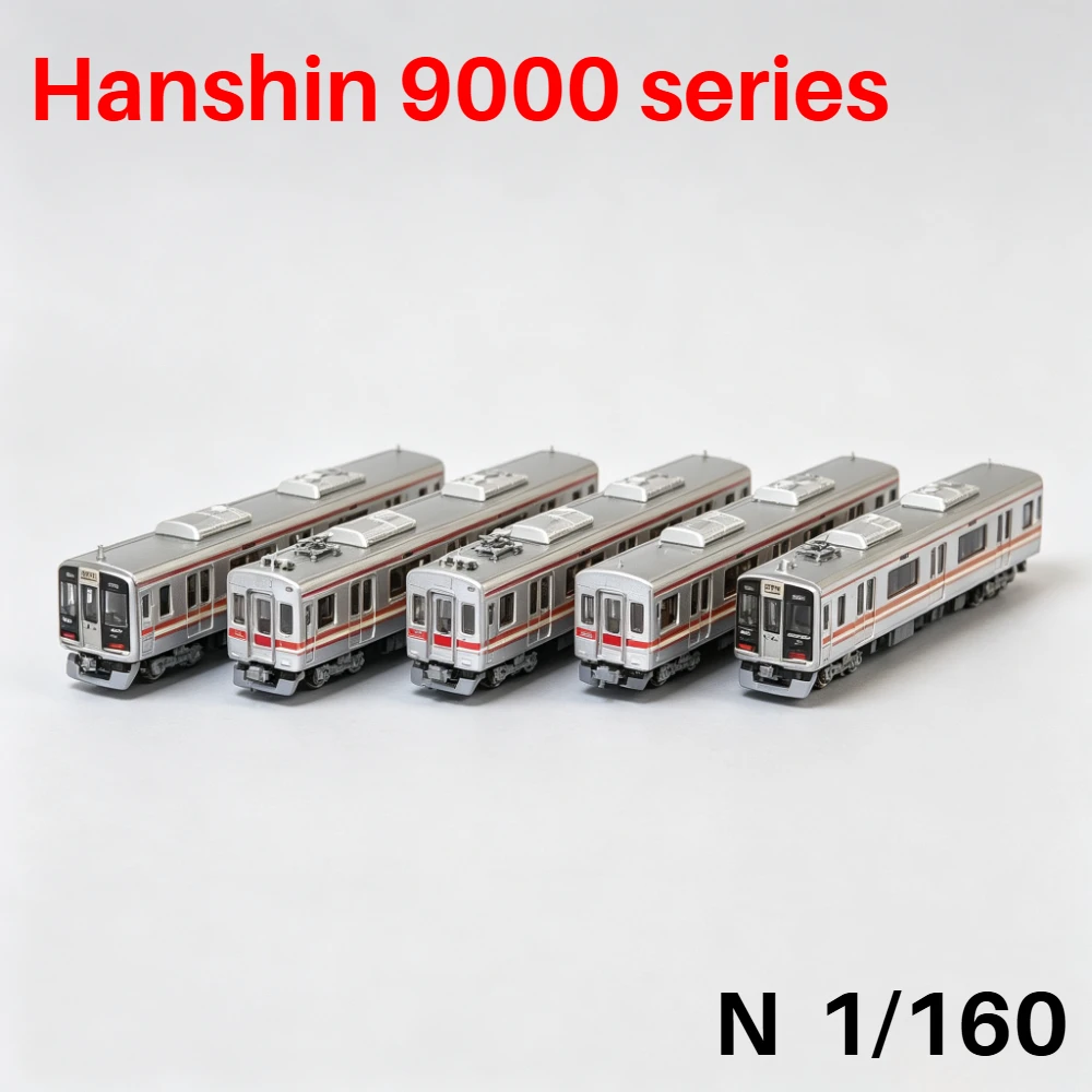 Modelo de Tren Eléctrico Hanshin Serie 9000 a Escala 1/160, Vagón de Pasajeros con Diseño Antiguo, 6 Vagones A7080, Modelo Realista, Juguete para Adultos, Regalo