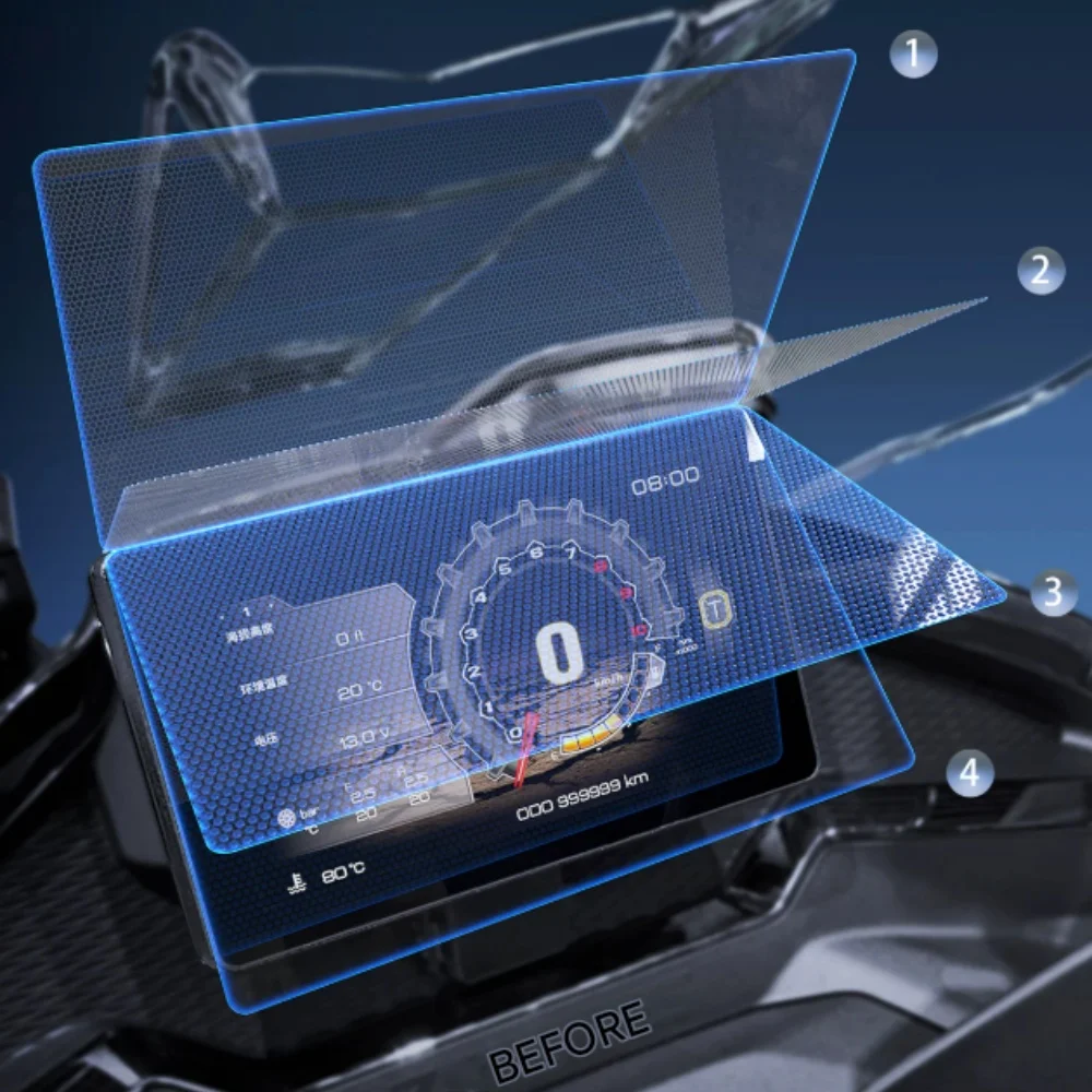 Motorcycle dashboard scratch-resistant protective film tempered glass screen accessory suitable for ZONTES 368D/E/K/M 703R/RR/F