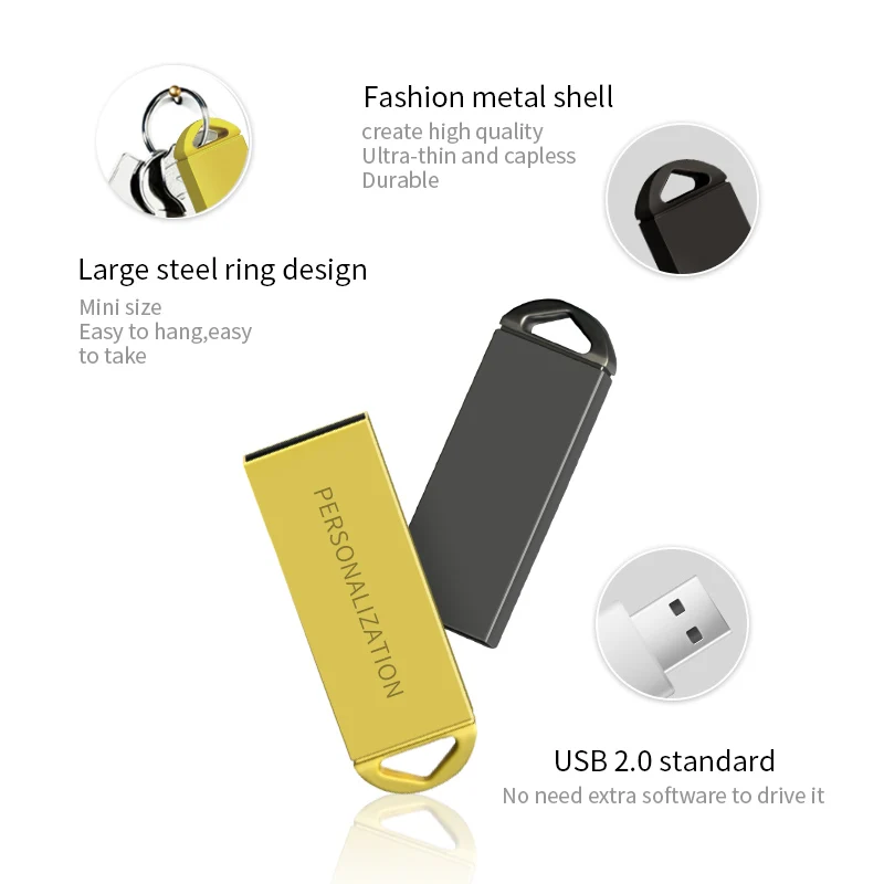 Imagem -03 - Zsuit-metal Resistente à Queda Usb Memory Stick Flash Drive Disco u Logotipo Personalizado 64gb 128gb 10 Unidades