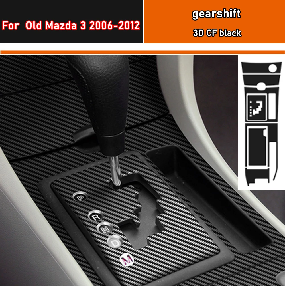 

Car Interior Sticker Gear Box Protective Film For For Mzada 3 2006-2012 Car Gear Panel Sticker Carbon Fiber Black