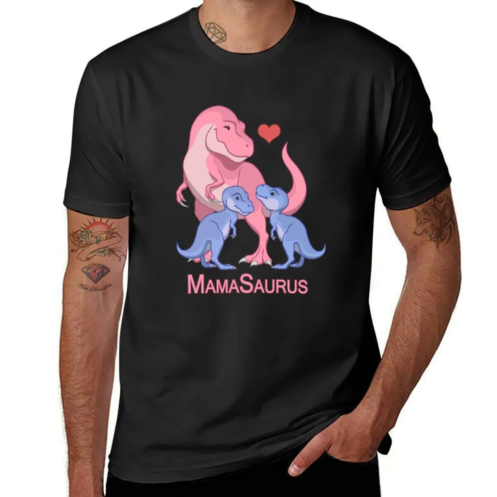 MamaSaurus Mother & Twin Baby Boy T-Rex Dinosaurs T-Shirt sublime shirts graphic tees mens t shirt