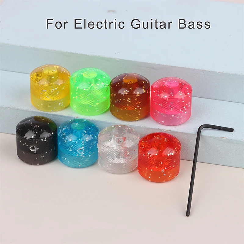 1PCS Colorful Dome Tone volume Knob For Electric Guitar Bass Replacement Volume Tone Control Knobs Turn Buttons Knob with Holes