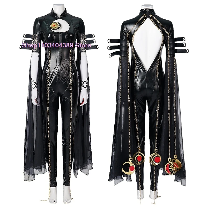 Bayonetta Cosplay Costume Bodysuit Woman Bayonetta Blaco Jumpsuit Halloween Costume with Gloves Headband Bayoneta Cosplay Outfit