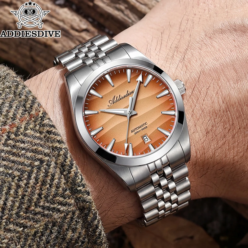 ADDIESDIVE AD2540 Mens Automatic Mechanical Watch 39mm Sapphire Glass 200M Waterproof BGW9 Luminous Steel Diver view 2