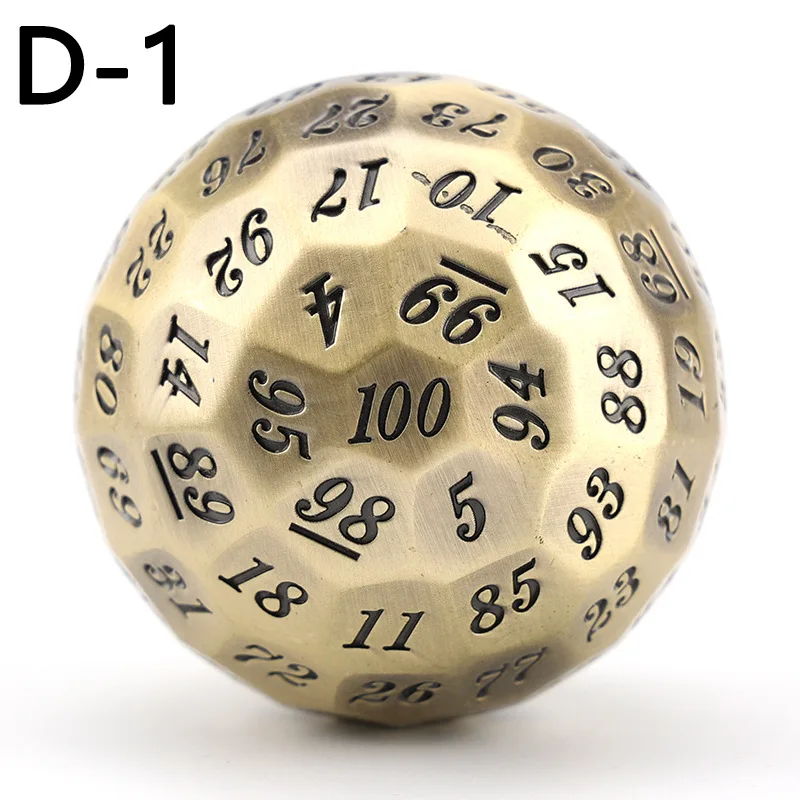 1pcs 45mm 100 Sided Dice Giant Ancient Metal Dice D100 Dice DND Role Playing Table Games Pathfinder MINI PLANET Metal Dice