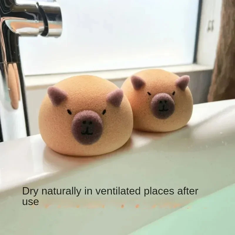 Capybara-Éponge de bain en forme d\'animal de dessin animé, brosse mignonne pour douche de bébé, livres de corps, éponges à bulles, accessoires pour