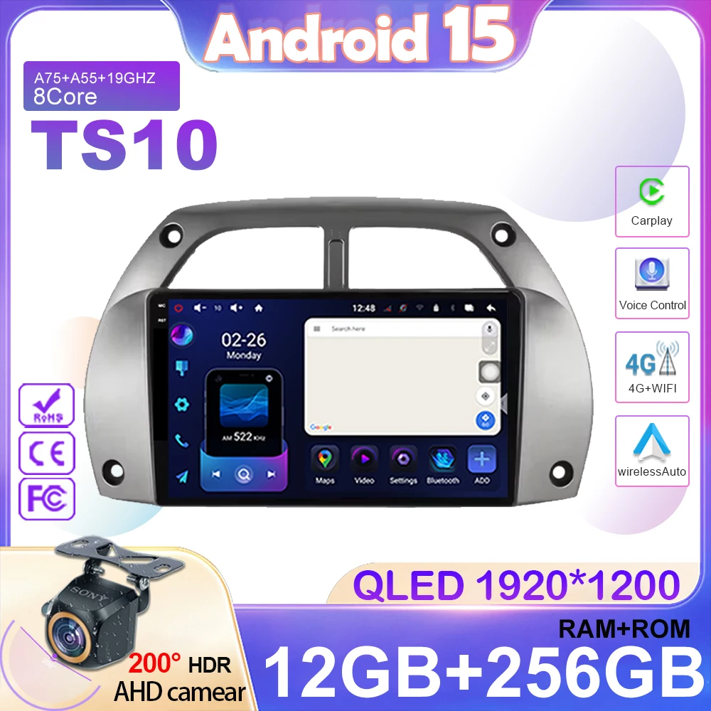 

Android 15 Car Radio For Toyota RAV4 Rav 4 2001-2006 WIFI Multimedia Video Player DVD Stereo BT GPS WIFI Navigation 4G Carplay