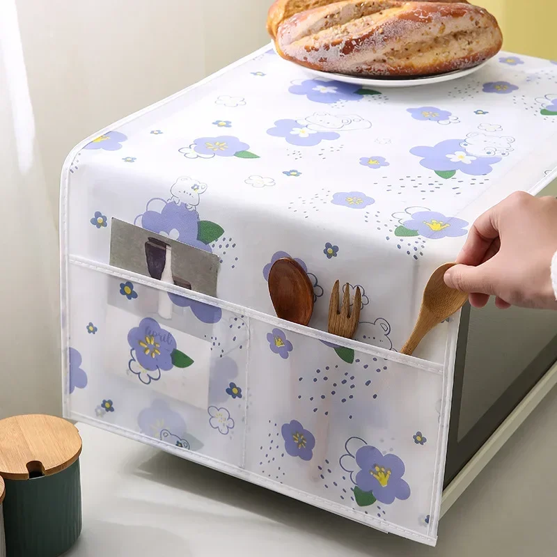 

Waterproof Microwave Oven Covers Side Storage Pockets Smooth Surface Multi-color Kitchen Hood Household Appliances New