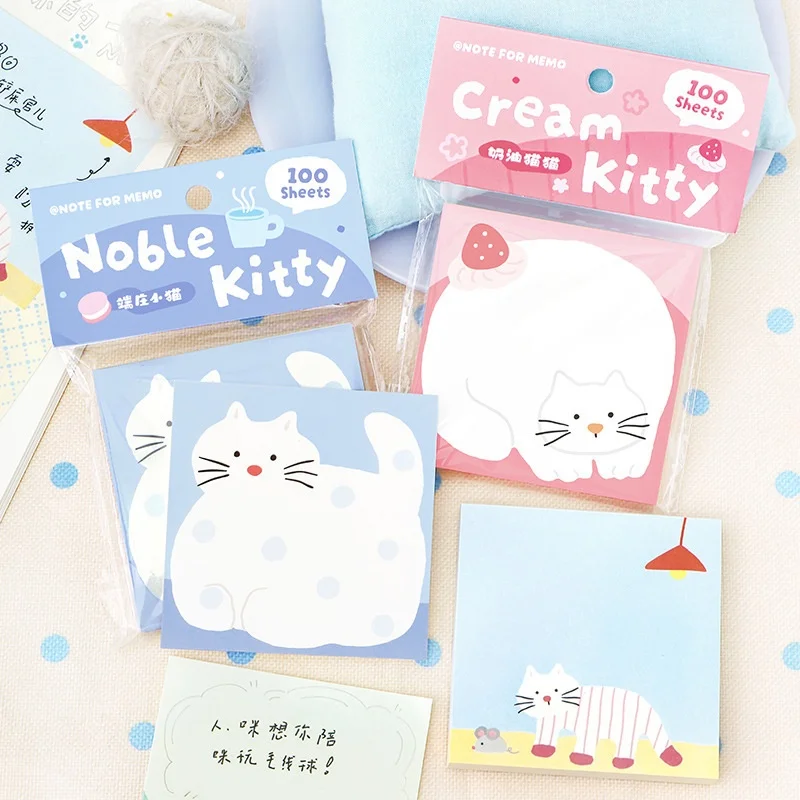 12pcs/lot Cartoon Cat Memo Pad Cute N Times Stationery Label Notepad Bookmark Post School Supplies
