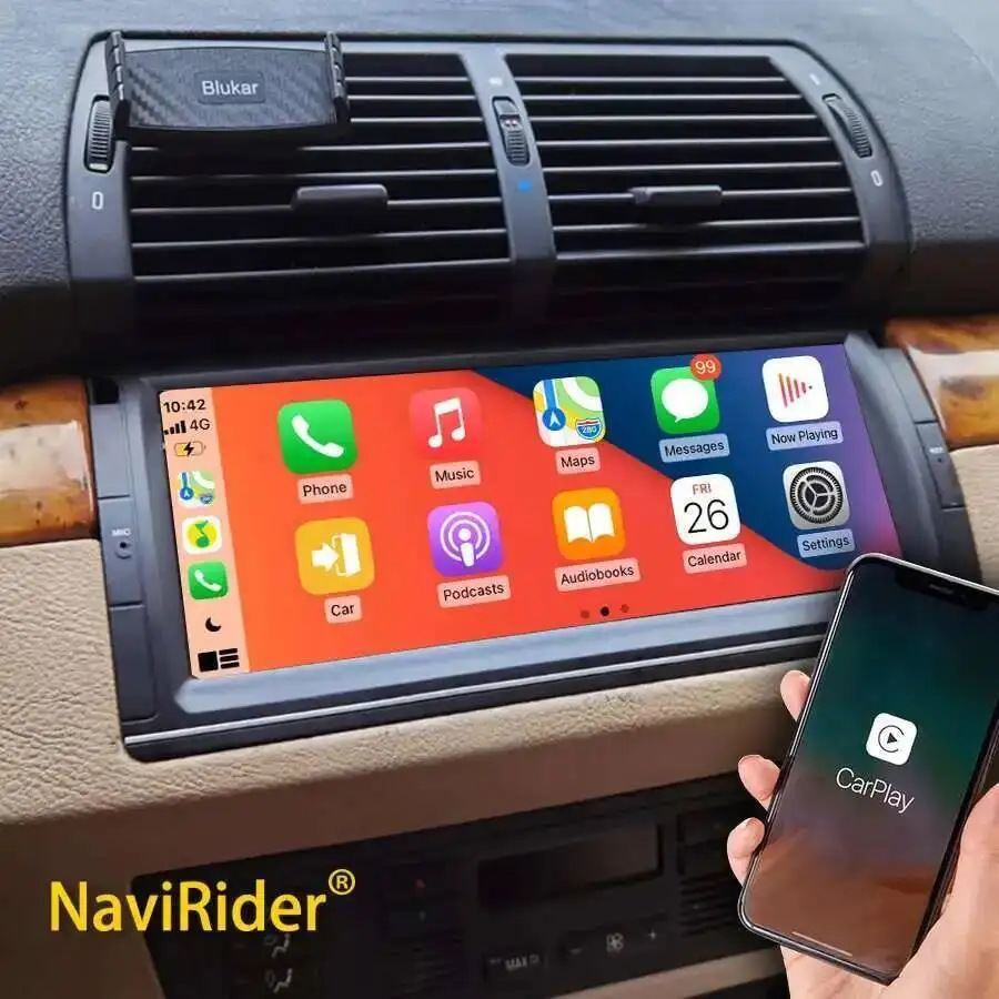 8G+256GB 2DIN DSP Bluetooth 4G GPS Navi Carplay Android 15 Qled Screen For BMW 5 E39 X5 E53 M5 E38 1996-2006 Car Radio Stereo