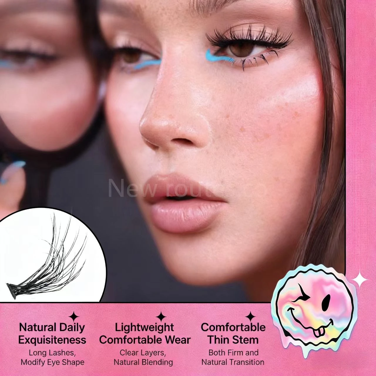 Self-Adhesive Eyelash Extensions Tweezers Clusters Manga Lashes False Eyelashes Beauty makeup Tools